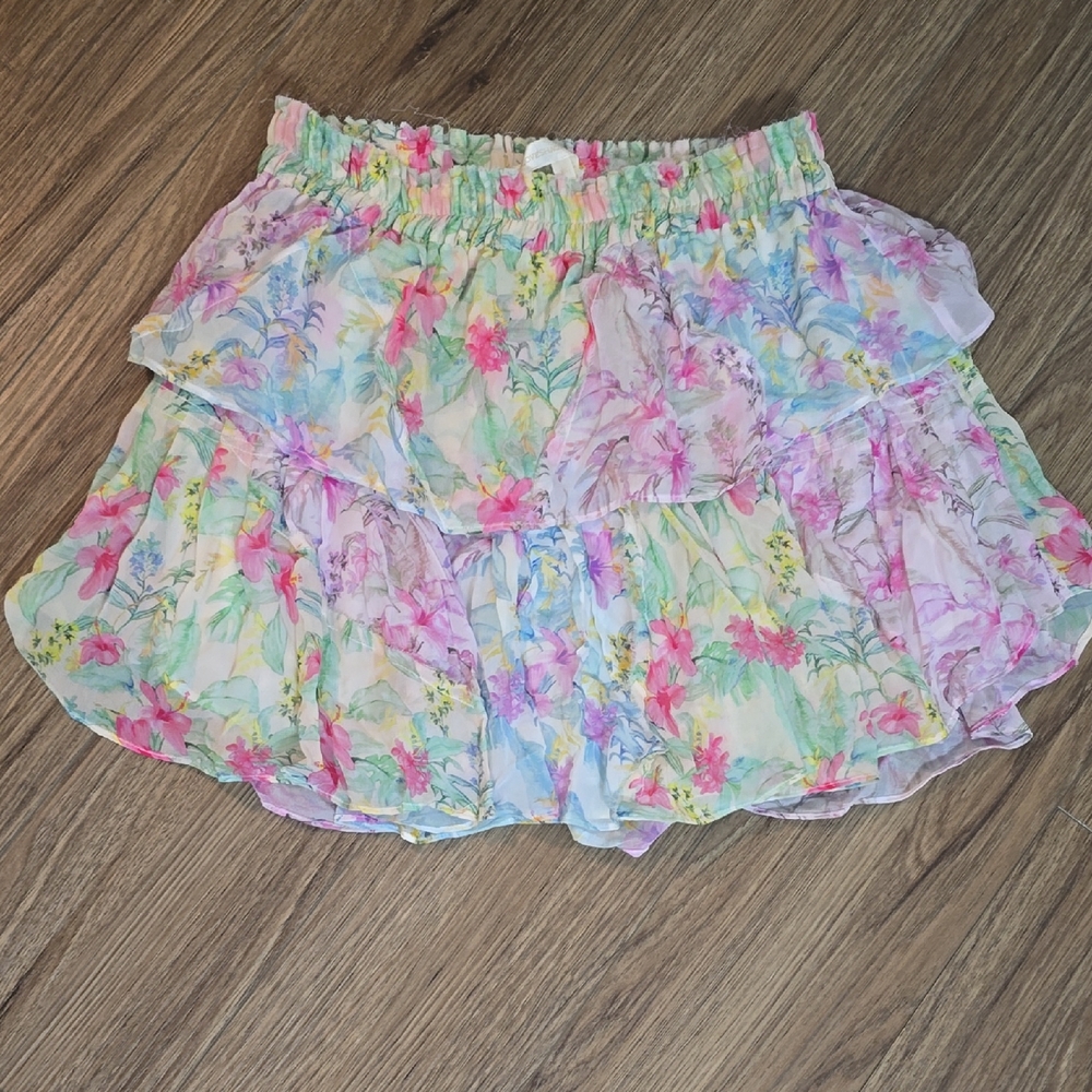 LoveShackFancy Floral Ruffle Skirt